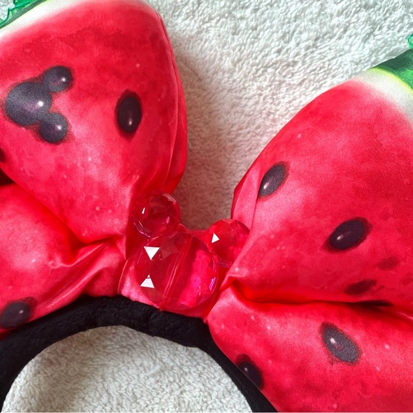 RARE Tokyo Disney Resort Japan Summer Watermelon Ears Headband Big Bow Minnie